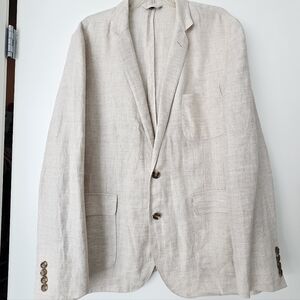 Men's Beige Linen Blazer